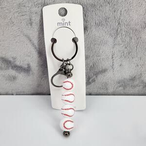 Sports Keychain - American Baseball painted spheres backpack bag charm accessory
